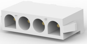 Pin header, 4 pole, pitch 6.35 mm, straight, white, 350792-3