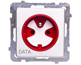 SONATA Gniazdo pojedyncze z/u DATA z kluczem stal inox GP-1RMZK/m/37