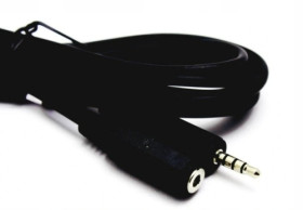 Przedłużacz kablowy 2x Jack 3,5mm 4-polowy (wtyk - gniazdo); długość 2,5m