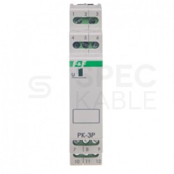 F&F Przekaźnik elektromagnetyczny modułowy PK-3P 12V 3x 8A na szynę DIN TH35