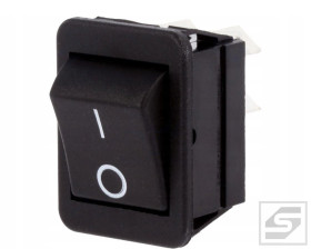 Przełącznik C1350AL;16A/250VAC;DPST OFF-ON;czarny;otw.30x22.1mm;6.3x0.8