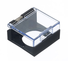 Przycisk Osłona odchylana do uzytku z: Miniaturowe łączniki i osprzęt pulpitowy serii A6 Idec