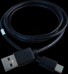 344377 Sync and charging cable, USB 2.0 -> USB-C™, 1.0 m, black