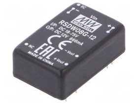 Przetwornica DC/DC 8W 18-75VDC 12VDC Iwyj 0-666mA RSDW08G-12