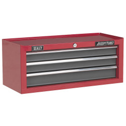 Sealey AP22309BB Add-On Chest 3 Drawer with Ball Bearing Runners - Red/Grey