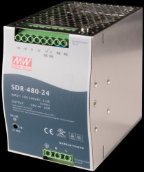SDR-480-24 Switching power supply, DIN mounting, 480 W / 24 V / 20 A