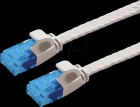 21992014 Patch cable Cat. 6a, UTP, extra-flat, grey, 1.5 m