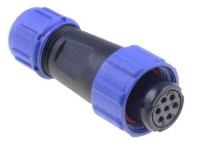 SPP1710-7GW Gniazdo 7 pin na kabel (6-10mm) okrągły, zakręcany, wodoodporny - gwint wewnętrzny