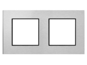 ARIA Ramka 2 podwójna szczotkowane aluminium R-2UAC/62/25 OSPEL