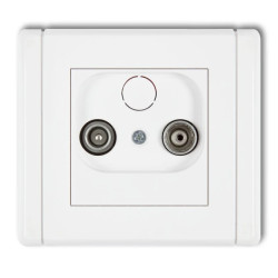 FLEXI Gniazdo antenowe RTV przelotowe 12dB biały FG12P