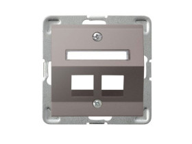 IMPRESJA Obudowa gniazda podwójne typu Keystone skośna tytan GPK-2YS/p/23 OSPEL