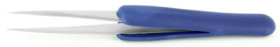 ESD tweezers, uninsulated, antimagnetic, stainless steel, 110 mm, 3C.SA.DR.0