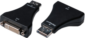 Adapter, DisplayPort 1.2 to DVI-I socket, black, AK-340603-000-S
