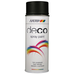 PlastiKote 01659 Deco Spray Paint Satin Matt RAL 9005 Deep Black 400ml