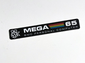 Commodore 64C 'Mega 65' black badge 0.5mm thick