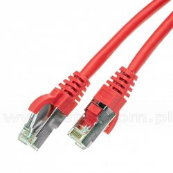 Patchcord S/FTP kat.6A, 2,0m, czerwony