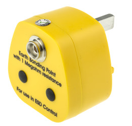 Wtyk uziemiający ESD Brytyjski Wtyk połączeniowy uziemienia EN61340-5 Tak RS PRO 1000KΩ