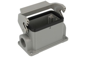 Obudowa złącza; Han B; 19300101250; 10B; metal; proste; na panel; wyjście na dławnicę M20; z 1 klamrą; 1 boczne wyjście przewodu