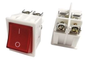 PRZEŁĄCZNIK KLAWISZOWY 16A/250V ON-OFF PODWÓJNY PODŚWIETLANY ZŁĄCZE NA ŚRUBKI (PRZEL703)