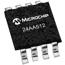 Microchip Szeregowy EEPROM 24AA512-I/SN Powierzchnia 512 kB 8-pinowy 900 ns SOIC 64k x 8 Bit Szeregowa-I2C