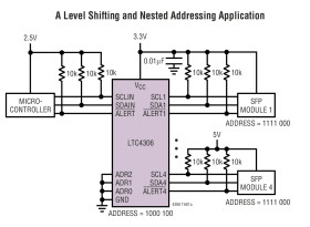 4-Channel, 2-Wire Bus Multiplexer with Capacitance Buffering
