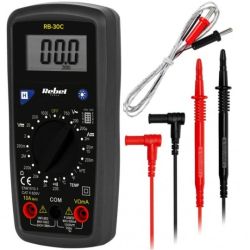 Miernik uniwersalny z pomiarem temperatury multimetr cyfrowy z wyświetlaczem LCD REBEL RB-30C