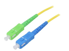 SCA-SCU/OS2-100YL Patch cord światłowodowy OS2 SC/APC,SC/UPC 10m LSZH żółty