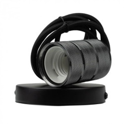 Oprawa sufitowa wisząca 2m E27 Czerń połysk