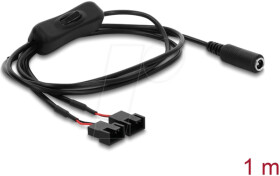 91355 Fan cable DC socket to 2x 4-pin plug, switch, 1 m