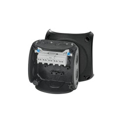Puszka odgałęźna do instalacji wewnętrznych czarna IP66 z dławnicami membranowymi 5x2,5 mm2 Cu DK 0202 B 62000296