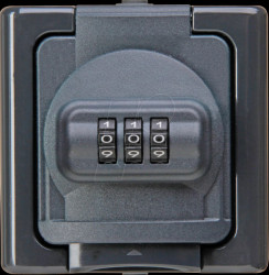 109815008 BLUE ELECTRIC - Schutzkontakt-Steckdose mit Zahlenschloss, anthr