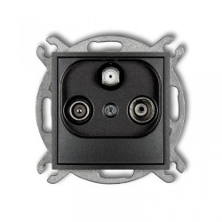 ICON Mechanizm gniazda abonenckiego RTV-SAT końcowego multimedialnego (Internet) grafitowy 11IGM