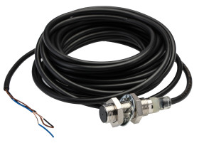 Czujnik zbliżeniowy M12 Indukcyjny 4 mm Omron Wpuszczany 12 → 24 V DC długość 30mm Gwintowany