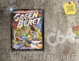Rustic Commodore 64 Game Green Beret Box Artwork Metal Sign [618]