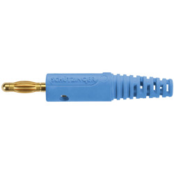 Sch&#xFC;tzinger DI FK 8 L Au/BL Spring-loaded Plug 4mm Blue 1pc