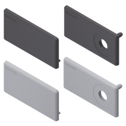 Zaślepka czworokątna pasuje do rowka 10mm Szary Przykrywka PP pasujący profil 40 x 80