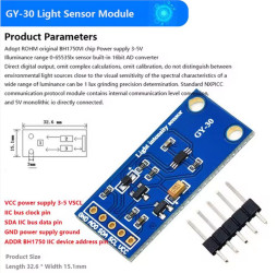 SENSOR GY-30 BH1750FVI CZUJNIK NATĘŻENIA ŚWIATŁA (SENSOR-BH1750-GY30)
