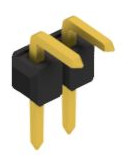 Pin header, 2 pole, pitch 2.54 mm, angled, black, 10052916