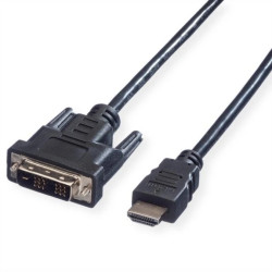 VALUE kabel do monitora DVI (18+1) / HDMI M/M, czarny, 1,5 m