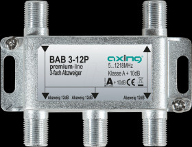BAB 3-12P Axing 3-way satellite splitter, 12 db
