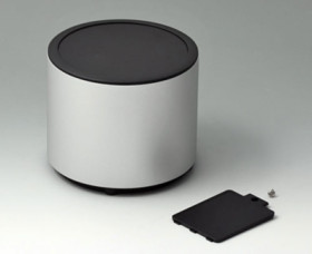 Aluminum enclosure, (Ø x H) 120 x 100 mm, black (RAL 9005), IP40, ER129059