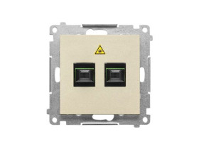 SIMON 55 Gniazdo światłowodowe / optyczne podwójne SC/APC szampański mat TGS2.01/144 KONTAKT SIMON