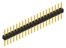 Pin header, 20 pole, pitch 2.54 mm, straight, black, 10046276