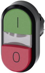 Siemens 3SU10003BB420AK0 3SU1000-3BB42-0AK0 Przycisk podwójny pierścień przedni z tworzywa sztucznego przycisk czarny, z