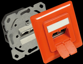 GC-N0051O RJ45 socket, CAT.6a, UP, pure orange