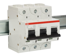 Wyłącznik nadprądowy MCB, Typ C, 3-biegunowy, 80A, 400V, 250V, na szynę DIN, ABB S803P-C80, S800S