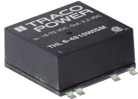DC converter, 18-75 VDC, 3 W, 1 output, 24 VDC, 83 % efficiency, THL 6-4815WISM