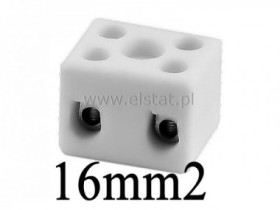 Złączka gwintowana porcelanowa 2-tory; 16mm2