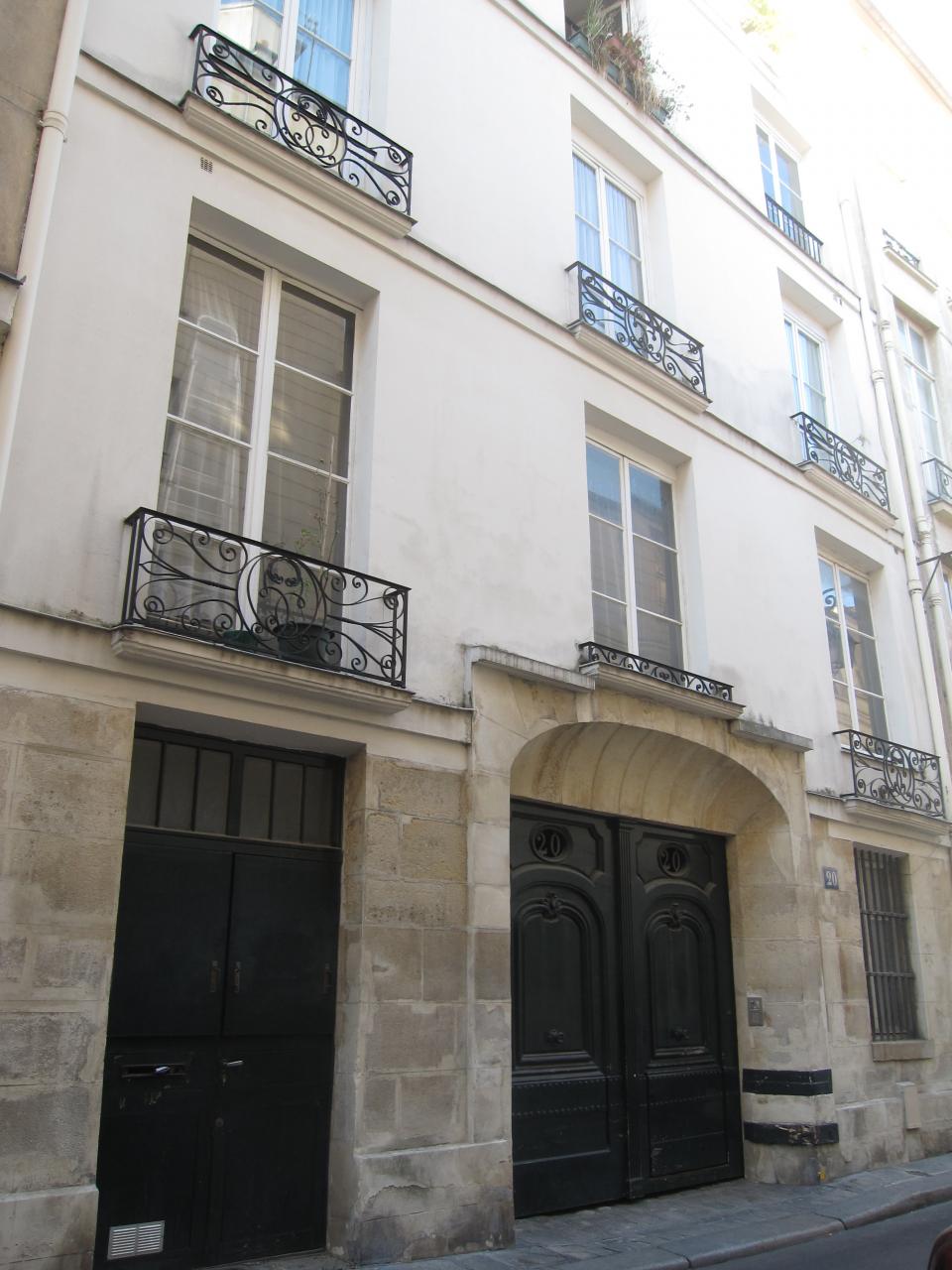 In 1866-67 Renoir shared an apartment with Bazille and Monet at 20 rue Visconti, Paris (6th arrondissement)