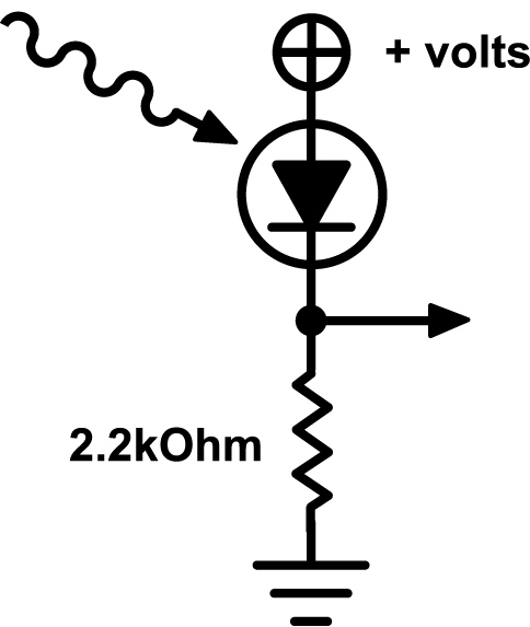 Simple phototransistor-based infrared detector circuit